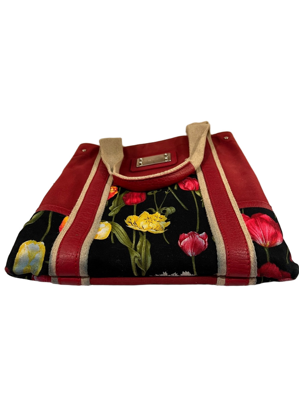 Dolce & Gabbana Red Tulip Canvas Tote - Picture 9 of 13